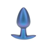 Ouch! Smooth Analplugg i silikon - Medium - 7,9 cm - Metallic blå