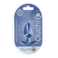 Ouch! Smooth Analplugg i silikon - Medium - 7,9 cm - Metallic blå, bild 2