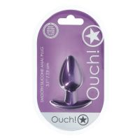 Ouch! Smooth analplugg i silikon - Medium - 7,9 cm - Metallic lilla, bilde 3