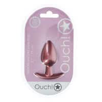 Ouch! Plug Anal em Silicone Liso - Médio - 7,9 cm - Ouro Rosa, imagem 3