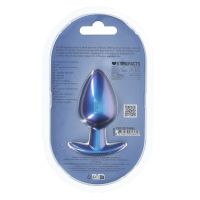 Ouch! Plug anal en silicone lisse - Large - 8,9 cm - Bleu métallisé, photo 4