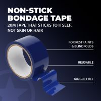 Ouch! Bondage tape PVC non collant - 20 m - Bleu marine, photo 5