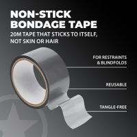 Ouch! Bondage tape PVC non collant - 20 m - Argent, photo 5