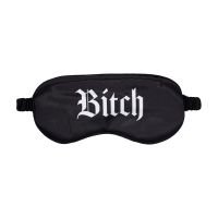 Ouch! Bitch - Satinmaske med tryk - Sort