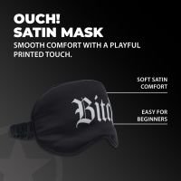 Ouch! Bitch - Satinmaske med tryk - Sort, billede 4