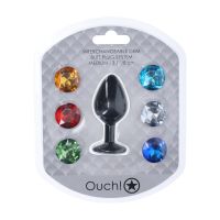 Ouch! Plug Anale Diamond Intercambiabile Medio - Nero, immagine 2