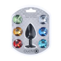 Ouch! Utbytbar Diamond Analplug - Large - Svart, bild 2