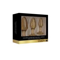 Ouch! Set di Butt Plug in Acrilico - Dorato, immagine 5