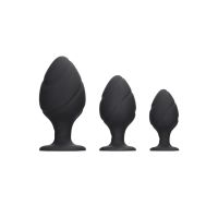 Ouch! Swirled Butt Plug Set - Black