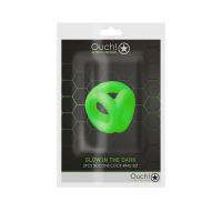 Ouch! Penisring med ballstrap - Glow in the Dark, bild 2