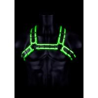Ouch! Bulldog Harness with Buckle - Glow in the Dark - L/XL