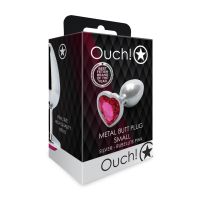 Ouch! Plug anal Heart Gem - Small - Argent/Rose rubellite, photo 5