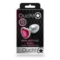 Ouch! Plug anal Heart Gem - Small - Argent/Rose rubellite, photo 6