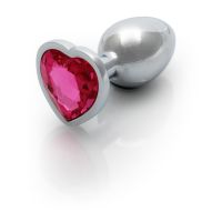 Ouch! Plug anal Heart Gem - Small - Argent/Rose rubellite, photo 4
