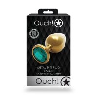 Ouch! Round Gem analplugg - Large - Guld/smaragdgrön, bild 6