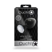 Ouch! Round Gem Plug Anal - Large - Gunmetal/Diamante, imagem 6