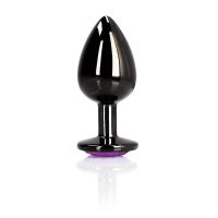 Ouch! Heart Gem Buttplug - Small - Gunmetal/Ametystlilla