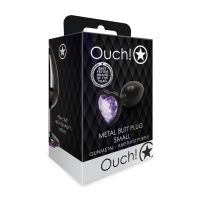 Ouch! Heart Gem Buttplug - Small - Gunmetal/Ametystlilla, billede 5