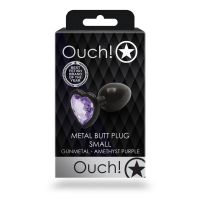 Ouch! Heart Gem Buttplug - Small - Gunmetal/Ametystlilla, billede 6