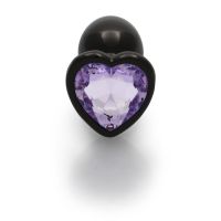 Ouch! Heart Gem Buttplug - Small - Gunmetal/Ametystlilla, billede 2