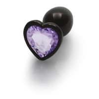 Ouch! Heart Gem Buttplug - Small - Gunmetal/Ametystlilla, billede 3