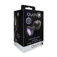 Ouch! Heart Gem analplugg - Medium - Gunmetal/Ametystlilla, bilde 5