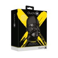 Ouch! Head Harness with Zip-up Mouth and Lock - Black, bilde 2