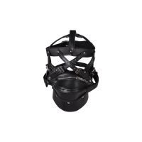 Ouch! Head Harness with Zip-up Mouth and Lock - Black, bilde 5