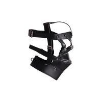 Ouch! Head Harness with Zip-up Mouth and Lock - Black, bilde 6