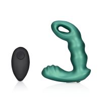 Ouch! Beaded - Prostatastimulator med vibration og fjernbetjening - Metallisk grøn