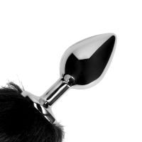 Ouch! Rævehale med buttplug i metal - Sort, billede 5