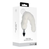 Ouch! Fox Tail with Metal Butt Plug - White, picture 2