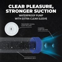 Pumped Engage - Automatisk vandtæt penispumpe og masturbator - Metallic blå, billede 6