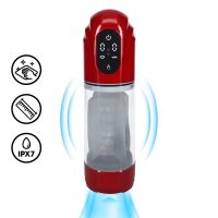 Pumped TechnoThrust - Pompa Masturbatore Automatica Impermeabile - Rosso metallizzato