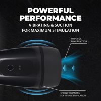 Pumped Pulsar - Penispumpe og masturbator med undertryk, sug og vibration - Gunmetal, billede 6
