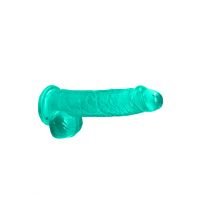 RealRock Dildo Realista com Testículos - 15 cm - Turquesa, imagem 3