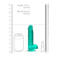 RealRock Dildo Realista com Testículos - 15 cm - Turquesa, imagem 7