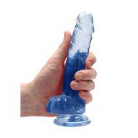 RealRock Realistic Dildo with Balls - 17 cm - Blue, picture 5