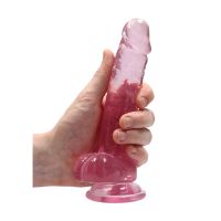 RealRock Realistisk dildo med testikler - 18 cm - Lyserød, billede 5