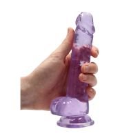 RealRock Realistisk dildo med testikler - 18 cm - Lilla, billede 5