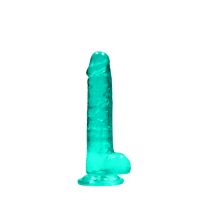 RealRock realistinen dildo kiveksillä - 17 cm - Turkoosi, kuva 2