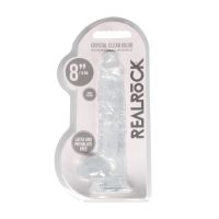 RealRock Realistisk dildo med testikler - 21 cm - Transparent, billede 6
