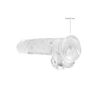 RealRock Realistisk dildo med testikler - 21 cm - Transparent, billede 4
