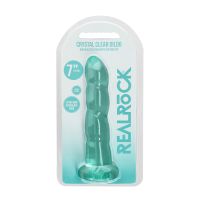 RealRock Dildo Transparente com Ventosa - 17 cm - Turquesa, imagem 2
