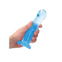 RealRock Non-Realistic Dildo with Suction Cup - 17 cm - Blue, picture 5