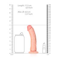 RealRock Dildo Realista Curvo com Ventosa - 15,5 cm - Cor de pele, imagem 7
