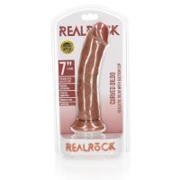 RealRock Gode réaliste courbé avec ventouse - 18 cm - Brun clair, photo 6