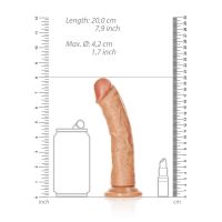 RealRock Gode réaliste courbé avec ventouse - 18 cm - Brun clair, photo 7