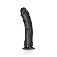 Zakrzywione realistyczne dildo RealRock z przyssawką - 23 cm - Czarne, zdjęcie 3