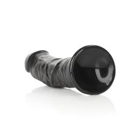 Zakrzywione realistyczne dildo RealRock z przyssawką - 23 cm - Czarne, zdjęcie 4